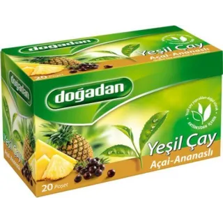 Thé Vert à l’Açaï et à l’Ananas – Doğadan Yeşil Çay Açaï Ananas Karışımı 12x20 | Infusion turque exotique et antioxydante