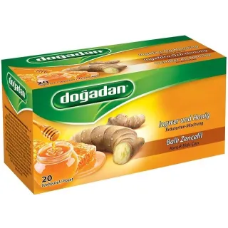 Infusion au Gingembre et au Miel – Doğadan Ballı Zencefil Bitki Çayı 12x20 | Tisane turque réconfortante et naturelle