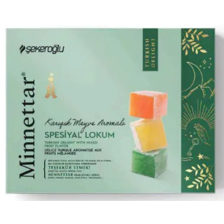Minnettar Spesiyal Mix (Fruit) Meyve Aromali Lokum 300Grx12 Minnettar Spesiyal Mix (Fruit) Meyve Aromali Lokum 300Grx12