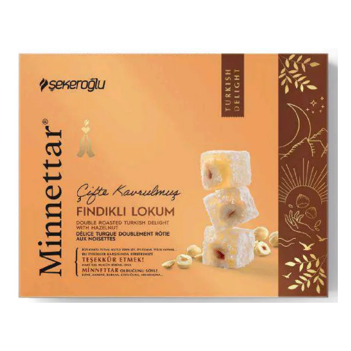 Minnettar Cifte Kavrulmus Findikli ( Noisette) Lokum 300Grx12