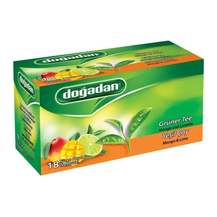 Thé Vert au Mangue et Citron Vert – Doğadan Yeşil Çay Mango & Lime 12x20 | Infusion turque exotique et antioxydante